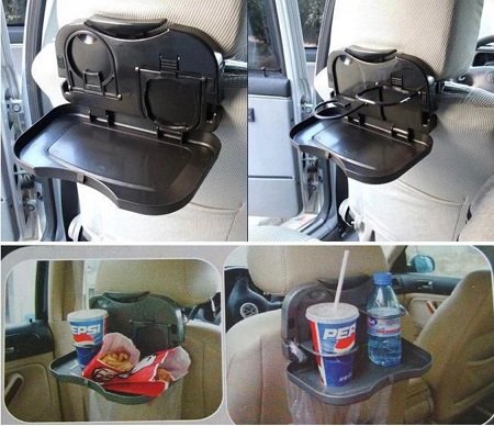 1pcs Folding Auto Car Back Seat Table Drink Food Cup Tray Holder Stand 