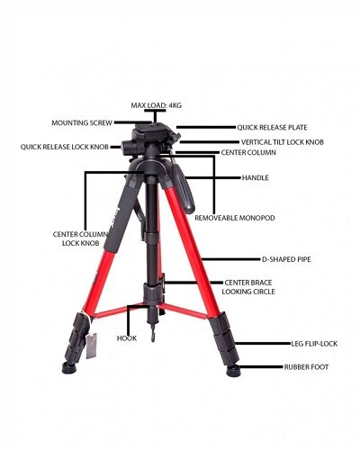 Jmary Professional Tripod and Monopod Stand KP-2264 - Black