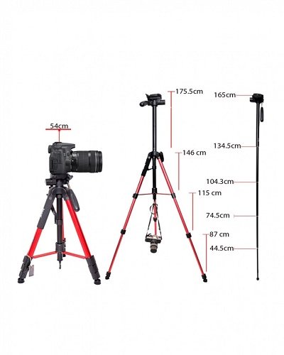 Jmary Professional Tripod and Monopod Stand KP-2264 - Black