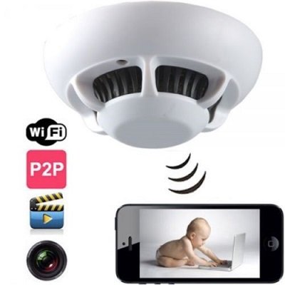 Wireless WiFi P2P Smoke Detector Camera