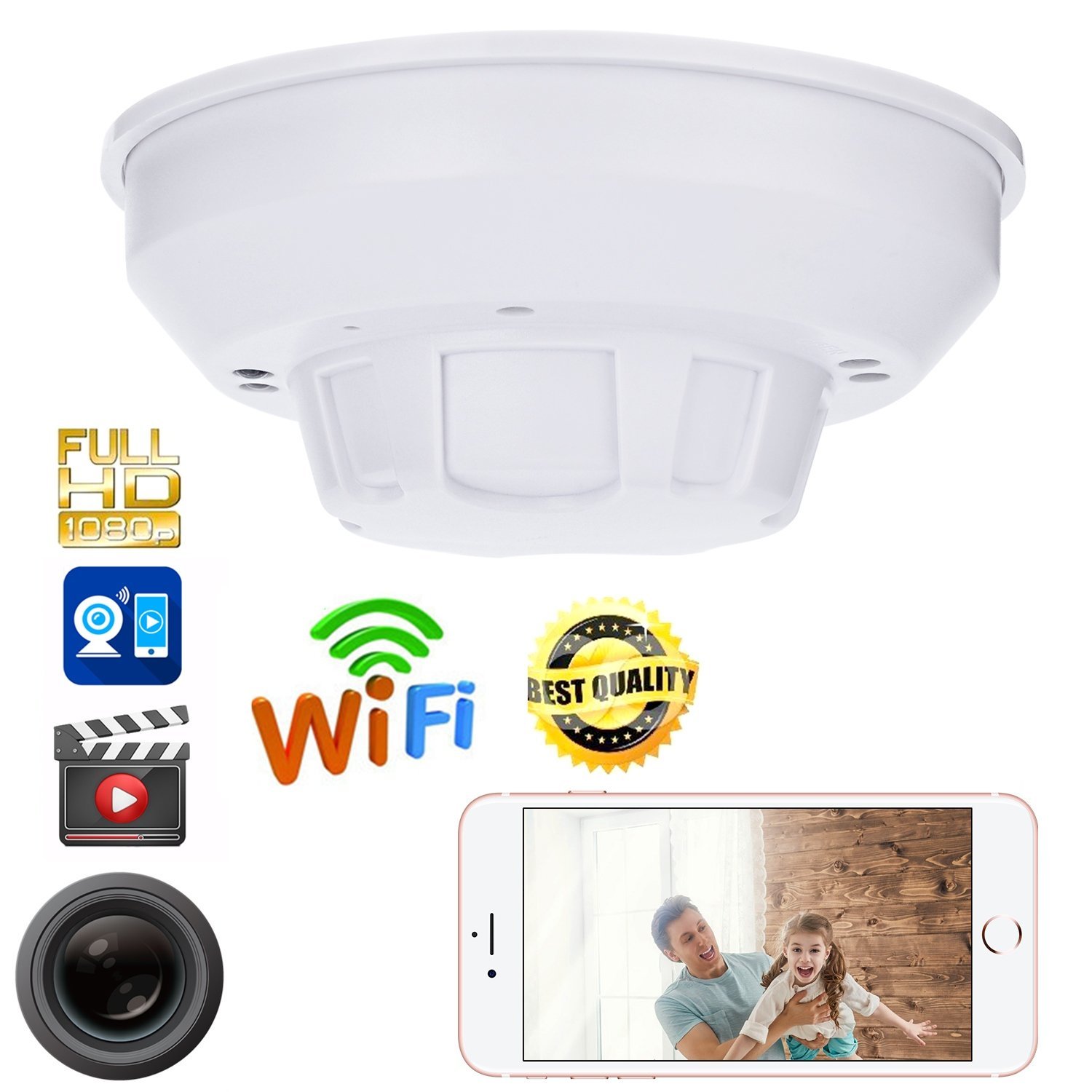 Wireless WiFi P2P Smoke Detector Camera