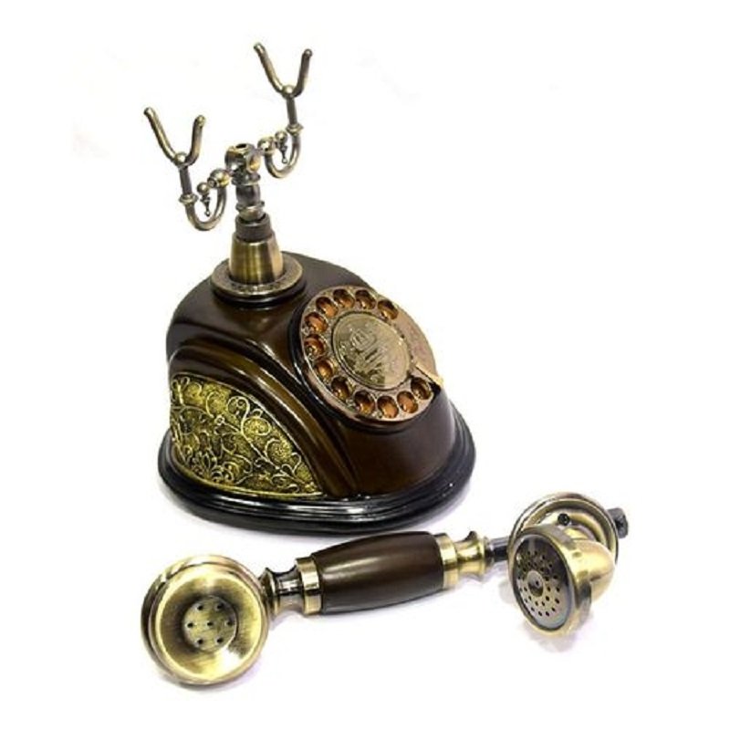 CLASSICAL TELEPHONE SET ANTIQUE CHINESE RESIN TELEPHONE SWIVEL DIAL