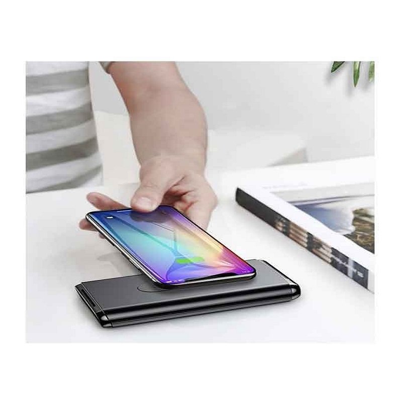 Baseus BS-10 Quick Charge Wireless Powerbank Dual Coil Design And Digital Display