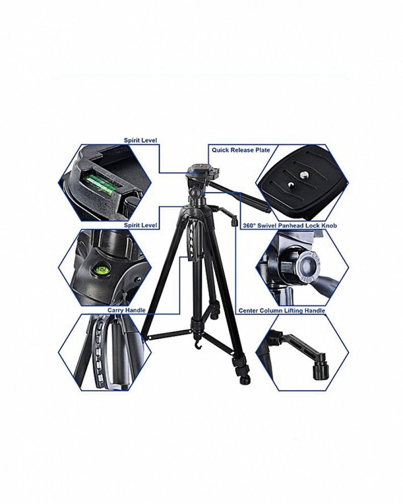 Weifeng Professional Camera Tripod Wt-3520 - Black