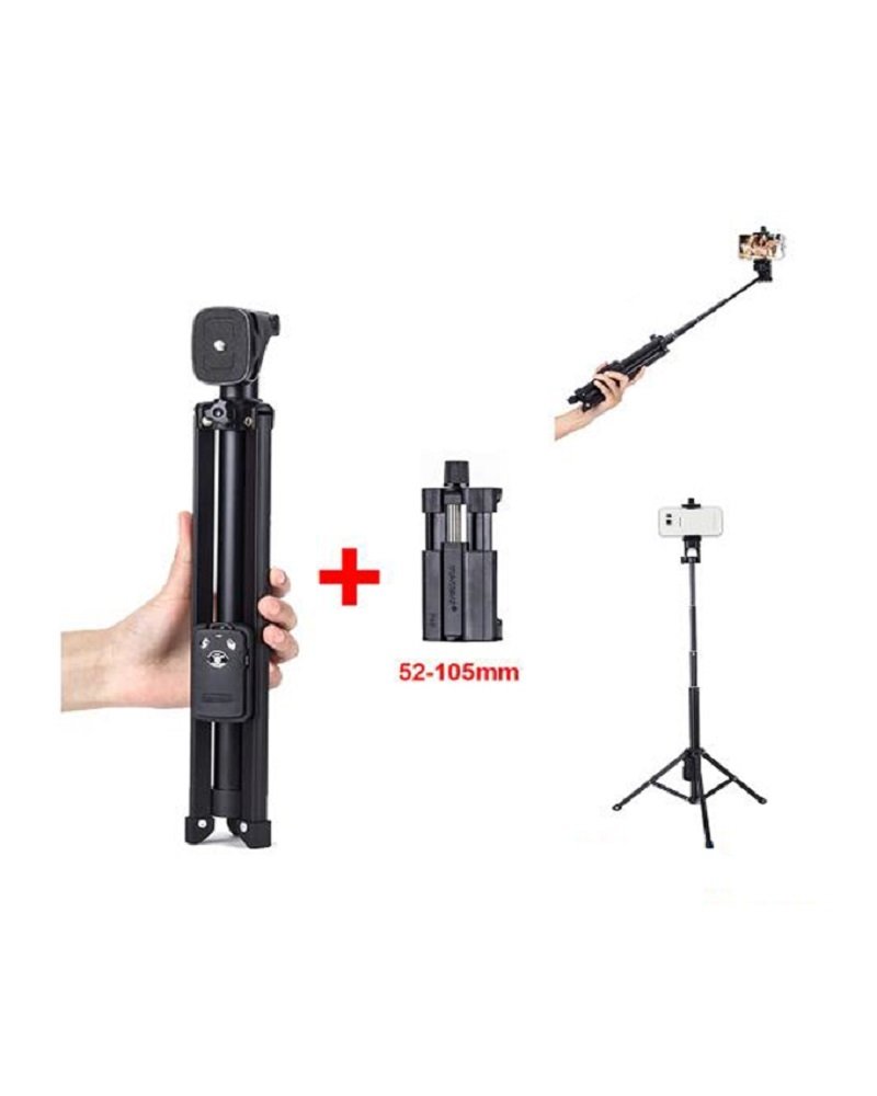 Yunteng YT-1688 3in1 Tripod Selfie Stick And Self-Portrait Monopod - Black
