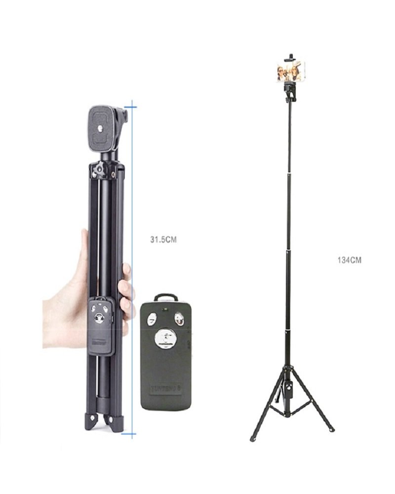 Yunteng YT-1688 3in1 Tripod Selfie Stick And Self-Portrait Monopod - Black