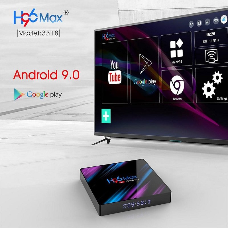 H96 Max 4GB+32GB OS 9.0 4K Resolution Smart Android Tv Box