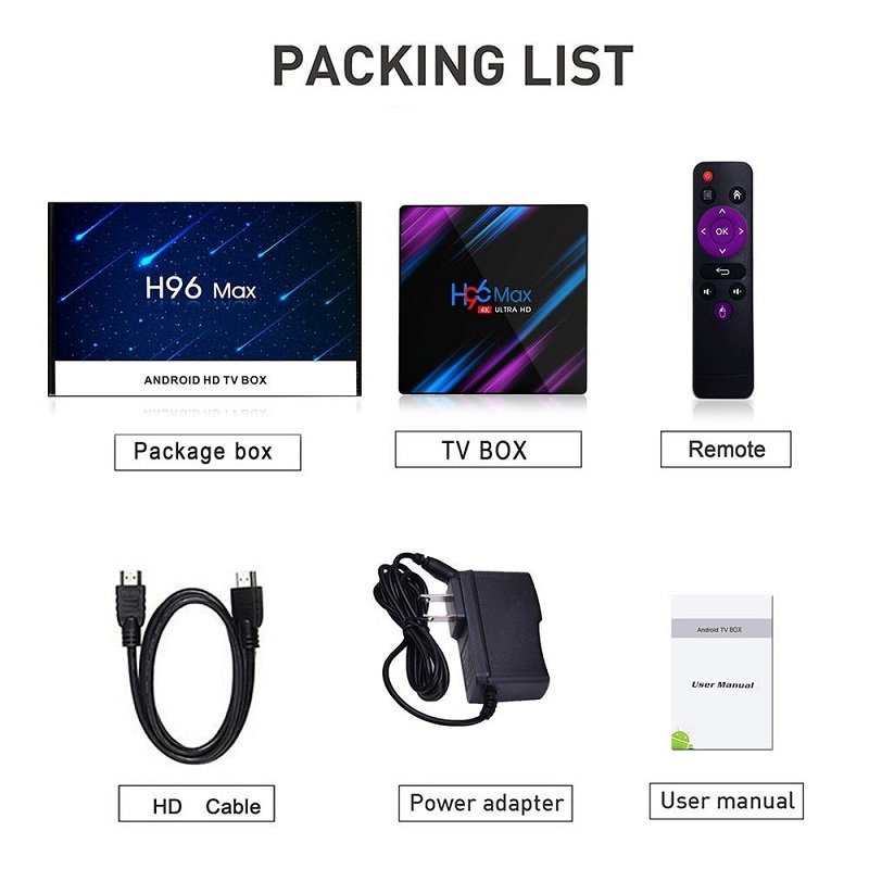 H96 Max 4GB+32GB OS 9.0 4K Resolution Smart Android Tv Box