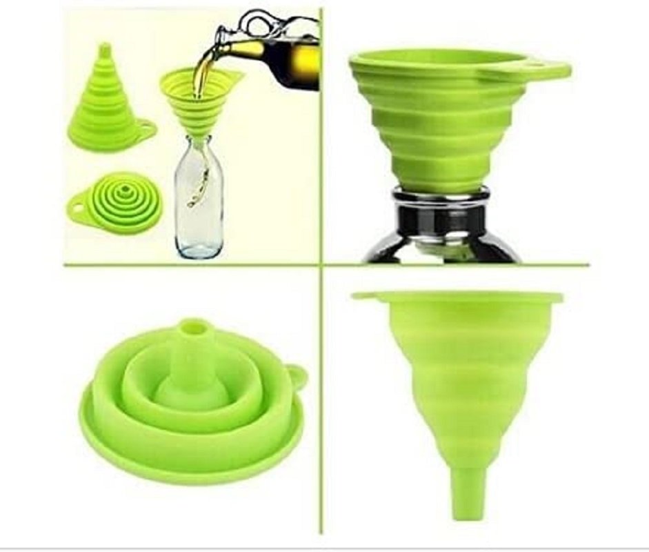 Folding Silicone Funnel For Kitchen Multicolor