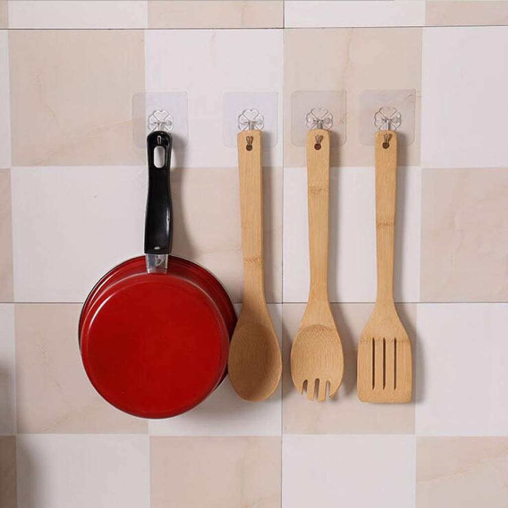 6PC Transparent 10x Super Strong Self Adhesive Wall Hooks Door Wall Hangers