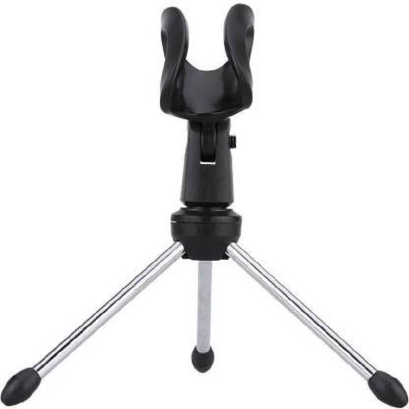 F1 Metal Tripod Desktop Desk Mic Microphone Clip Holder Stand