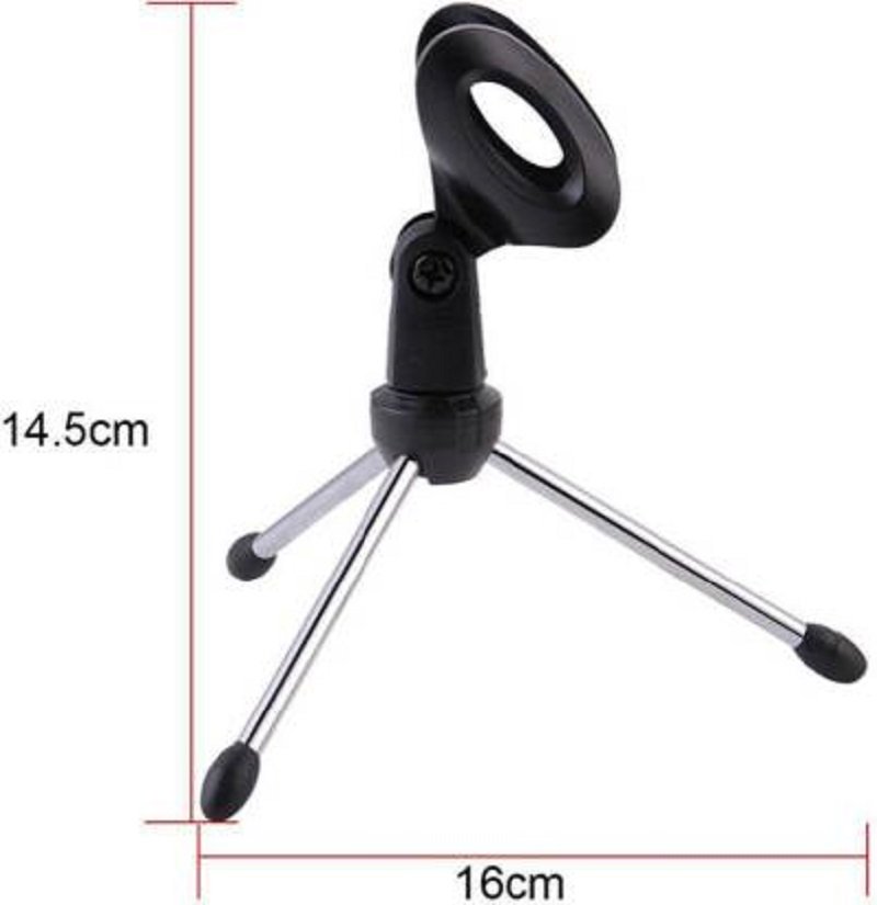 F1 Metal Tripod Desktop Desk Mic Microphone Clip Holder Stand