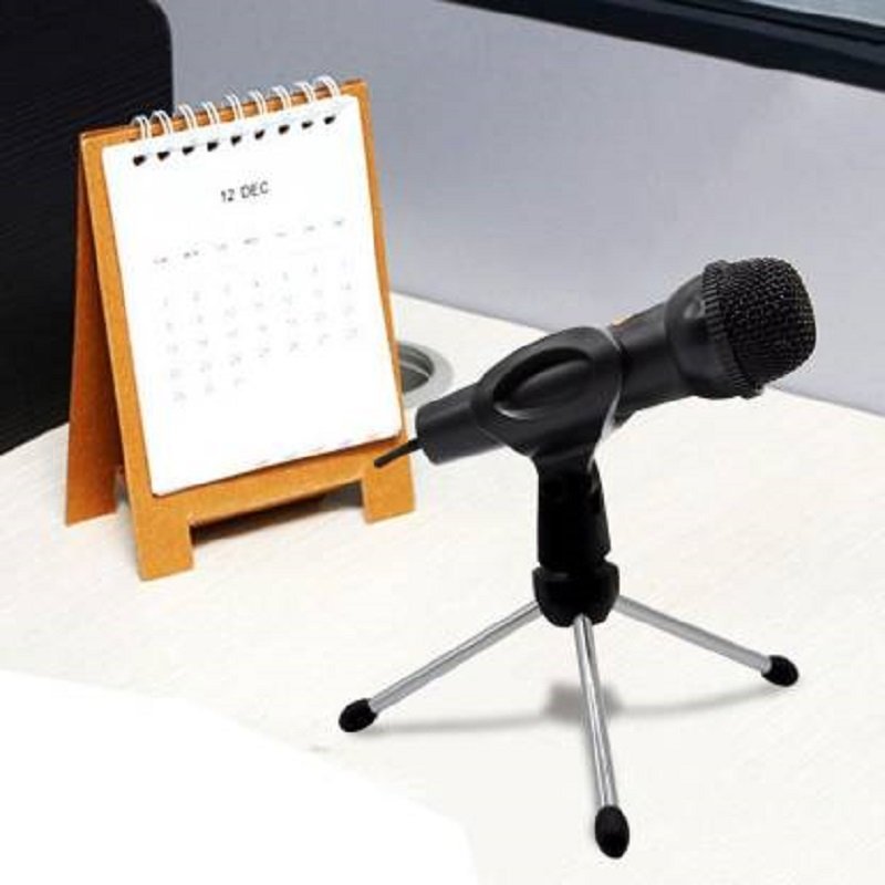 F1 Metal Tripod Desktop Desk Mic Microphone Clip Holder Stand