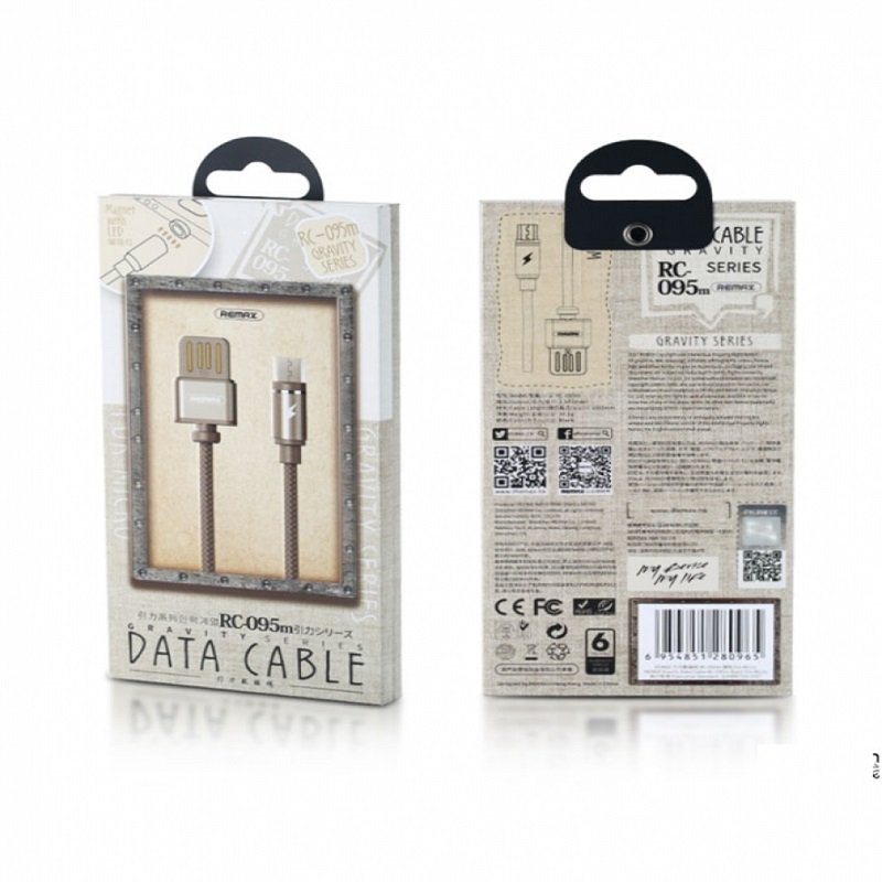 Remax Gravity Series Micro USB Data Cable for Android RC-095m - Black