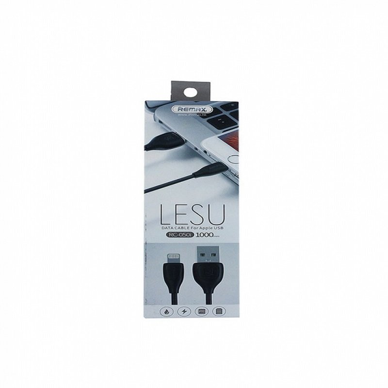 Remax Lesu Data Cable For Apple USB Black