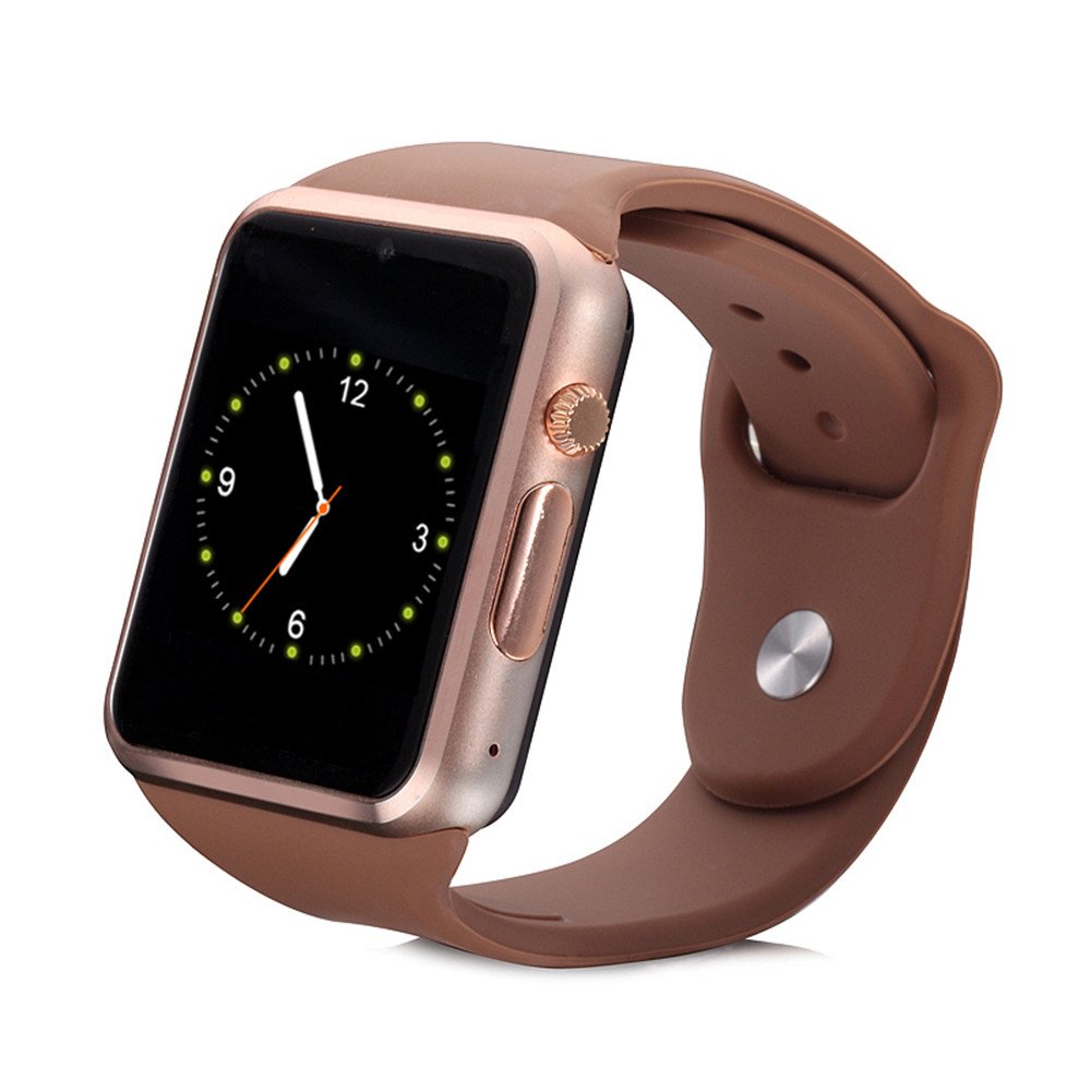 Smart Watch W08 With GSM Slot And Bluetooth Connectivity For IOS And Android Smart Phones Black Golden